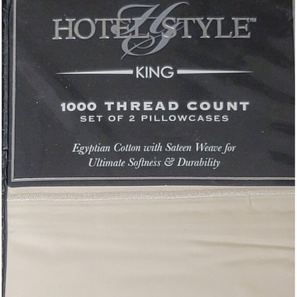 Hotel & Style King 1000 Thread Count Egyptian Cotton Pillowcases Set Of 2 - Picture 2 of 4